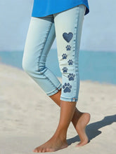 Damen-Denim-Pfoten-Leggings